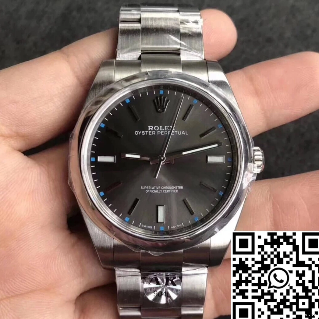 Grey 39MM 114300 Oyster Rolex Dial Factory Perpetual AR 0905